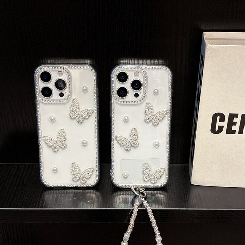 Phone Cases Loopy - Perla Farfalla Bling Diamante Trasparente Cassa