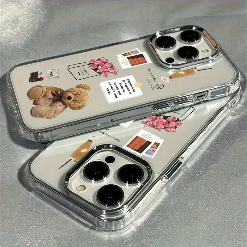 Phone Cases With Pictures - Collage Teddy Bear Fiore di rosa