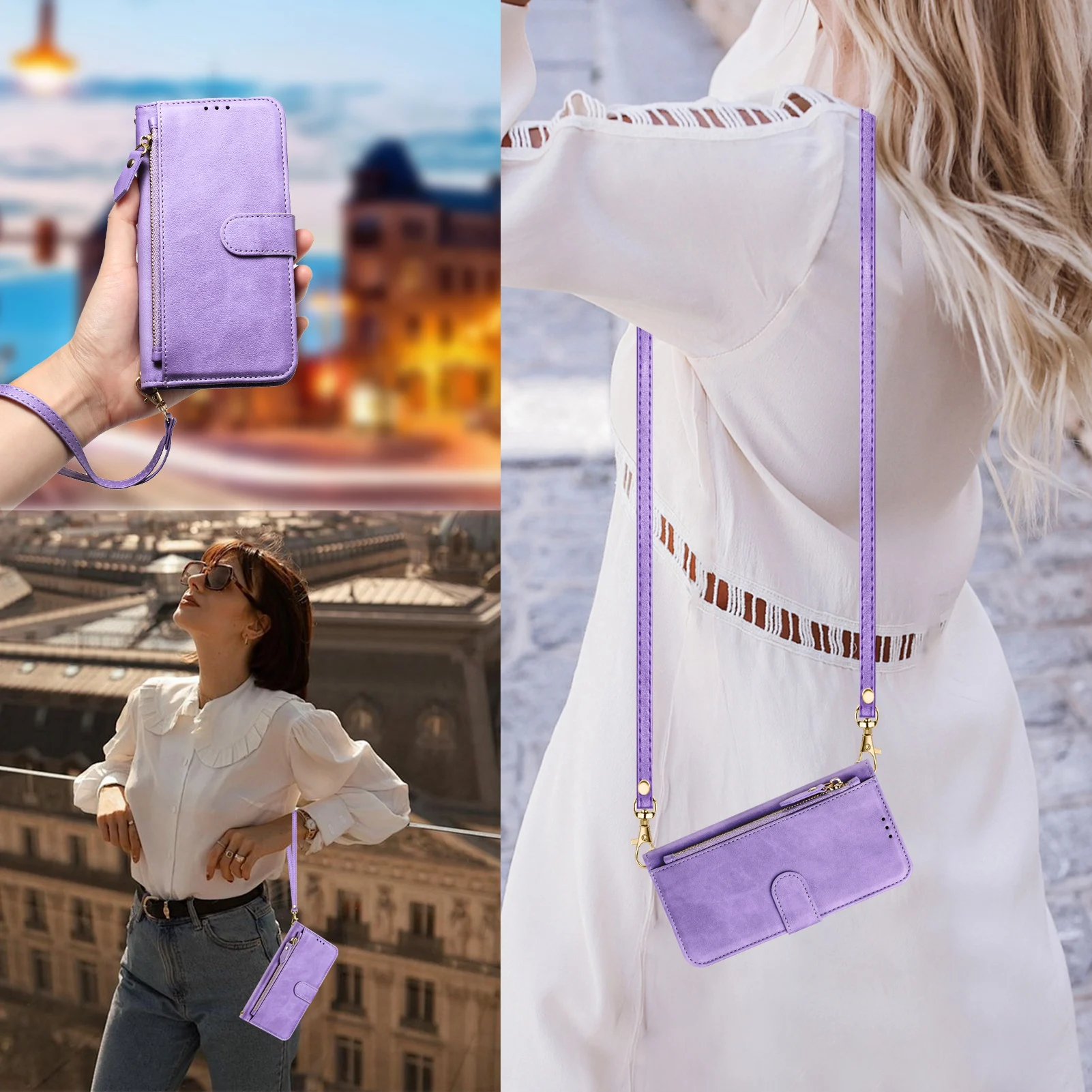 Flip Leather Case - Custodia a Portafoglio in Pelle con