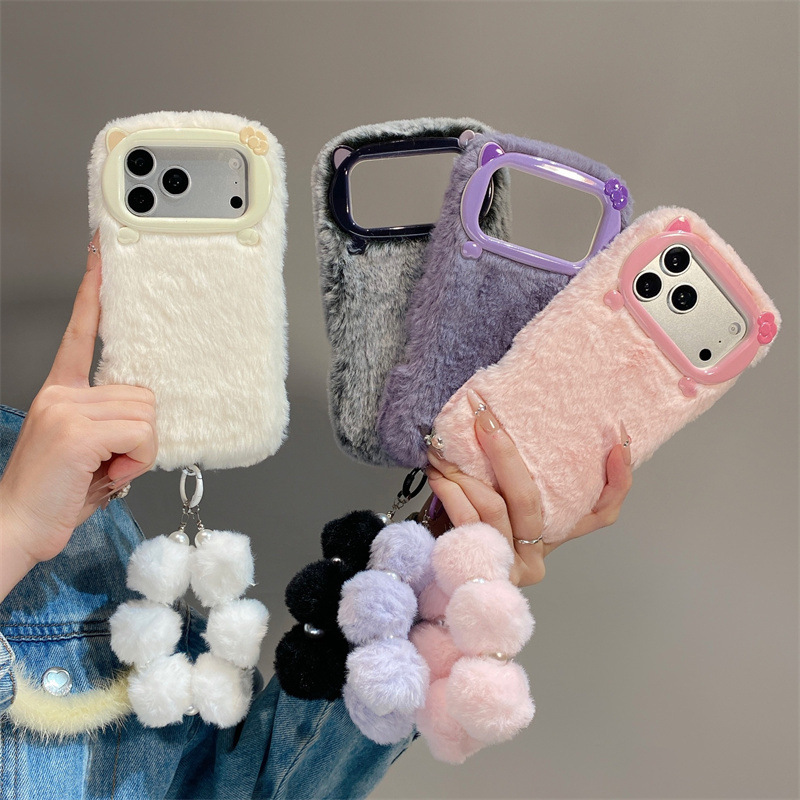 Phone Cases Iphone 12 - Custodia Protettiva Lusso in Pelliccia Sintetica