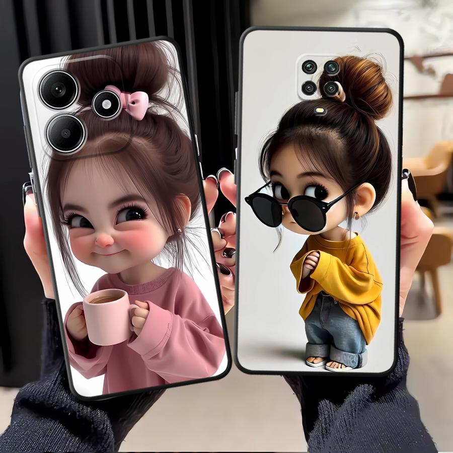 Phone Cases Redmi - Cover per Telefono con Motivo Ragazza