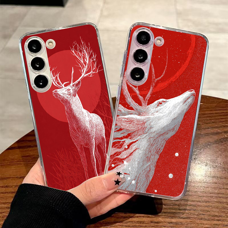 Phone Cases Red Deer - Custodia Trasparente in TPU Morbido per