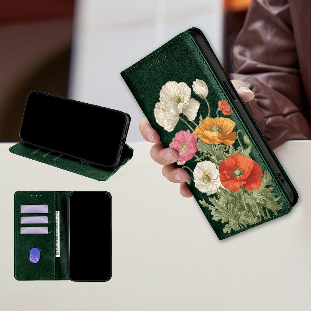 Flip Leather Case - Custodia a Portafoglio Magnetica in Pelle