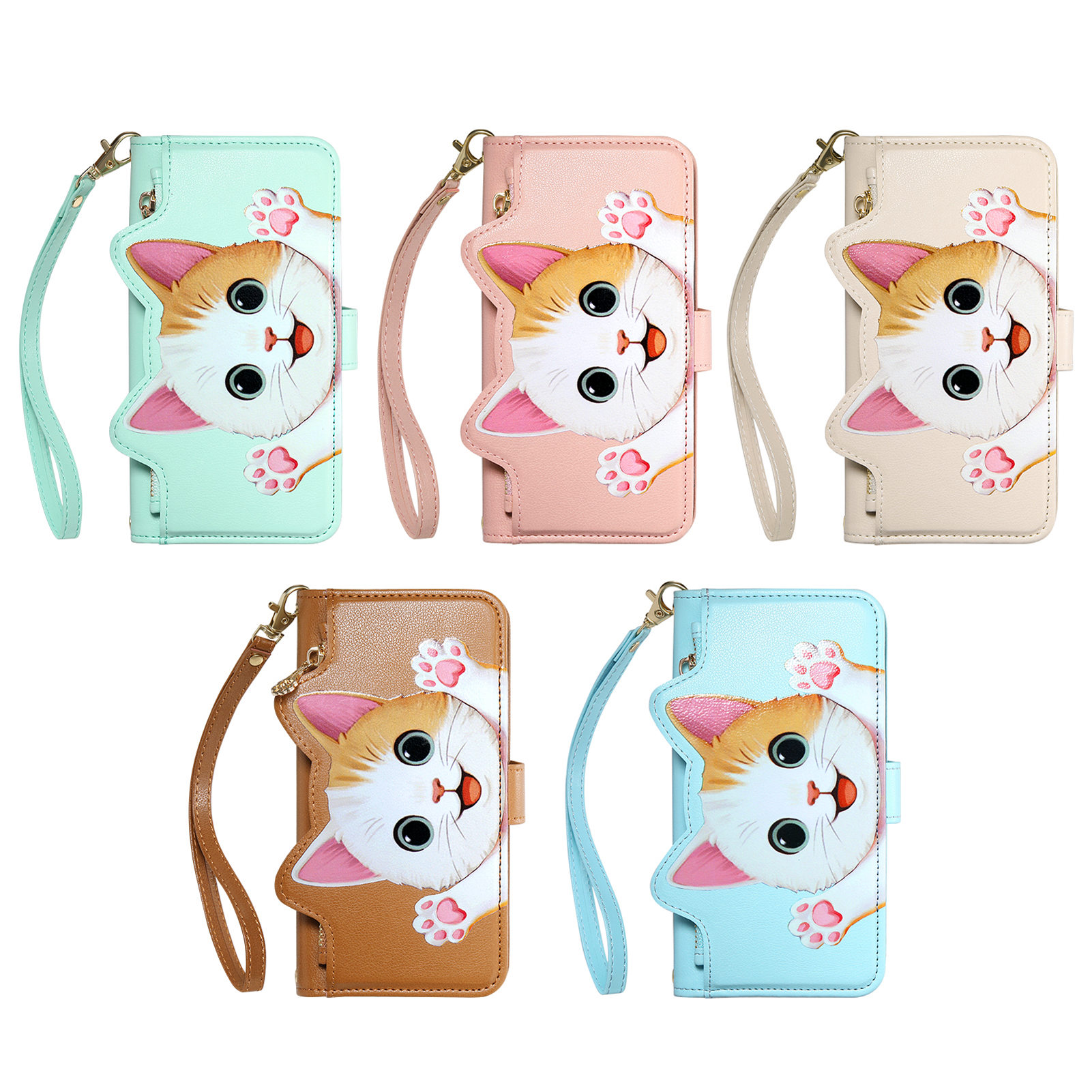 Flip Leather Case - Custodia a portafoglio in pelle PU