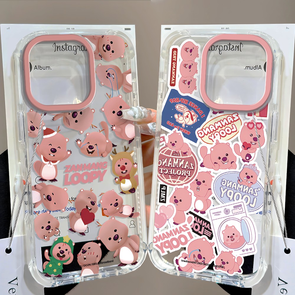 Phone Cases Loopy - Custodia per telefono rosa con simpatici